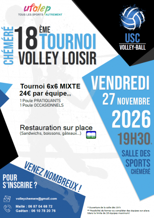 18ème tournoi volley loisir Chéméré
